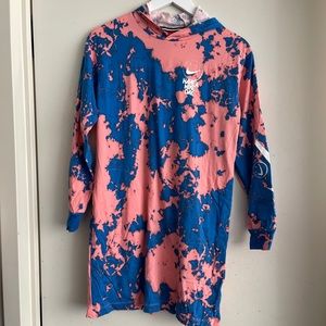 ‘Have A Nike Day’ Tie Dye Hooded Shirt Dress